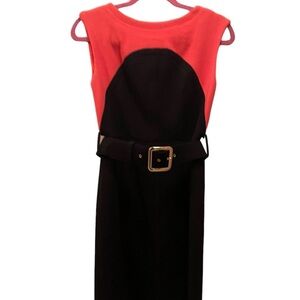 Milly Black and Coral Sheath Dress Sz 2 New